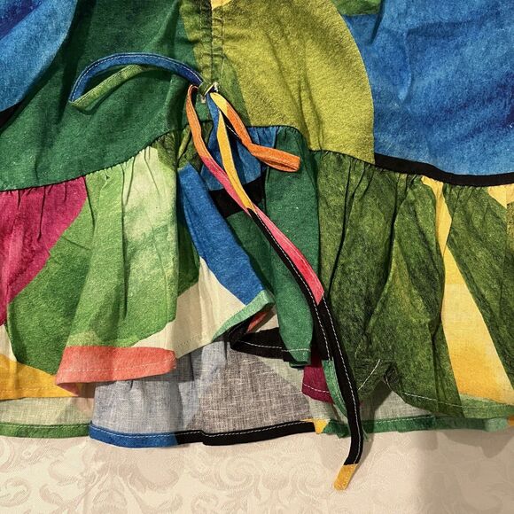 H&M short skirt size 14 Colorful Beach Vacation Linen Blend NWT - Picture 3 of 8